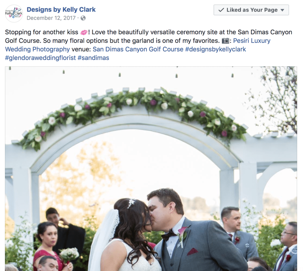 Sharing Wedding Vendor Posts on Golf Course Social Media Pages